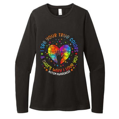 I See Your True Colors Puzzle World Autism Awareness Month Womens CVC Long Sleeve Shirt