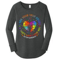 I See Your True Colors Puzzle World Autism Awareness Month Women's Perfect Tri Tunic Long Sleeve Shirt