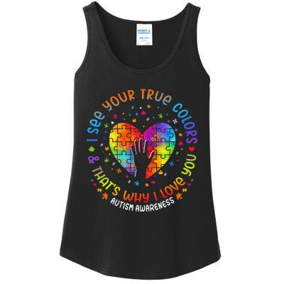 I See Your True Colors Puzzle World Autism Awareness Month Ladies Essential Tank