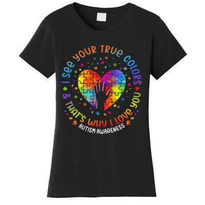 I See Your True Colors Puzzle World Autism Awareness Month Women's T-Shirt