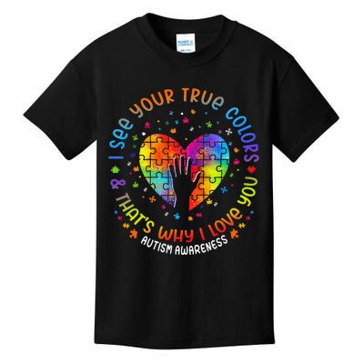 I See Your True Colors Puzzle World ASD Awareness Kids T-Shirt