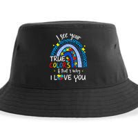 I See Your True Colors Support Rainbow Autism Awareness Sustainable Bucket Hat