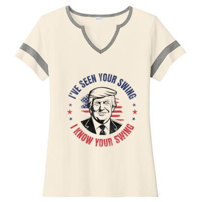 IVe Seen Your Swing I Know Your Swing Funny Golf Ladies Halftime Notch Neck Tee