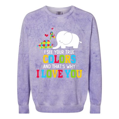 I See Your True Colors, Puzzle World Autism Awareness Month Colorblast Crewneck Sweatshirt