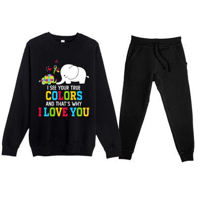 I See Your True Colors, Puzzle World Autism Awareness Month Premium Crewneck Sweatsuit Set