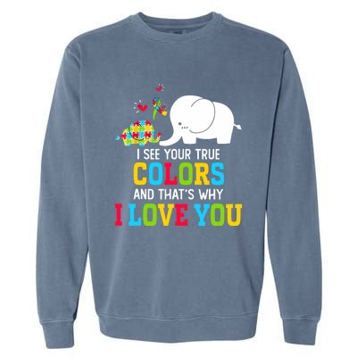 I See Your True Colors, Puzzle World Autism Awareness Month Garment-Dyed Sweatshirt