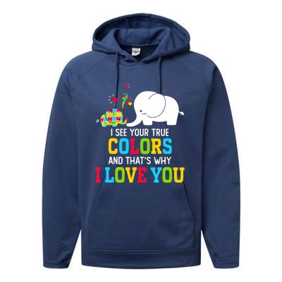 I See Your True Colors, Puzzle World Autism Awareness Month Performance Fleece Hoodie