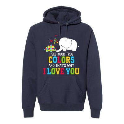 I See Your True Colors, Puzzle World Autism Awareness Month Premium Hoodie