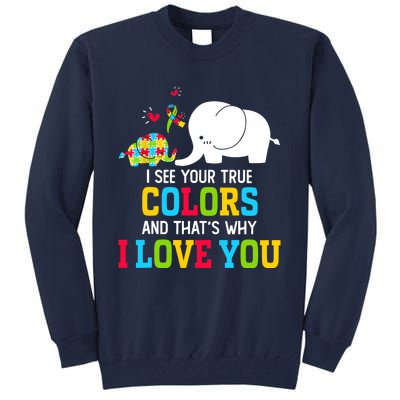 I See Your True Colors, Puzzle World Autism Awareness Month Tall Sweatshirt