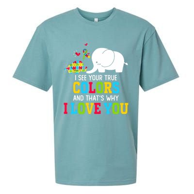 I See Your True Colors, Puzzle World Autism Awareness Month Sueded Cloud Jersey T-Shirt