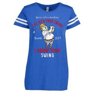 IVe Seen Your Swing I Know Your Swing Golf Trump 2024 Enza Ladies Jersey Football T-Shirt