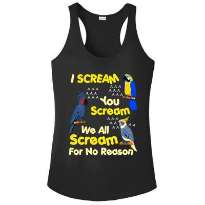 I Scream You Scream Funny Parrot Cool Gift Ladies PosiCharge Competitor Racerback Tank