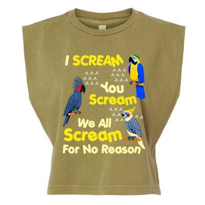 I Scream You Scream Funny Parrot Cool Gift Garment-Dyed Women's Muscle Tee