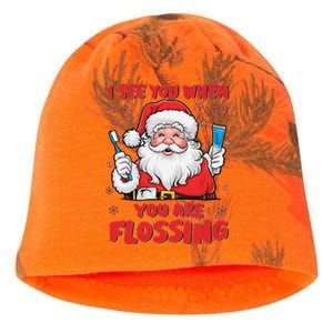 I See You When Your Flossing Christmas Dentist Xmas Flossing Kati - Camo Knit Beanie