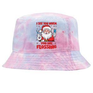 I See You When Your Flossing Christmas Dentist Xmas Flossing Tie-Dyed Bucket Hat