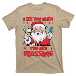 I See You When Your Flossing Christmas Dentist Xmas Flossing T-Shirt