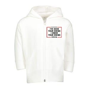 IVe Seen Your Swing I Know Your Swing Golf Toddler Zip Fleece Hoodie