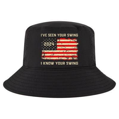 IVe Seen Your Swing I Know Your Swing Golf American Flag Cool Comfort Performance Bucket Hat