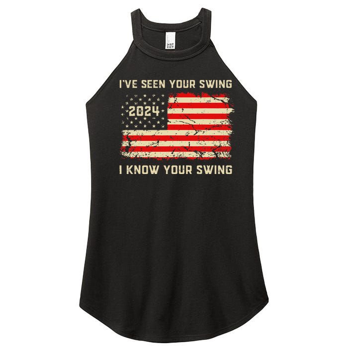 IVe Seen Your Swing I Know Your Swing Golf American Flag Women’s Perfect Tri Rocker Tank