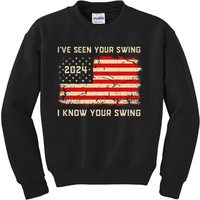 IVe Seen Your Swing I Know Your Swing Golf American Flag Kids Sweatshirt