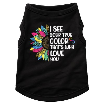 I See Your True Color Infinity Rainbow Neurodiversity Autism Doggie Tank