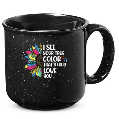 I See Your True Color Infinity Rainbow Neurodiversity Autism 15oz Campfire Ceramic Mug