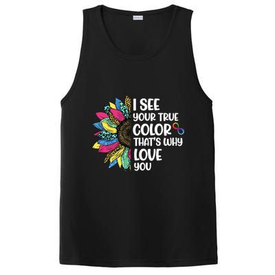 I See Your True Color Infinity Rainbow Neurodiversity Autism PosiCharge Competitor Tank