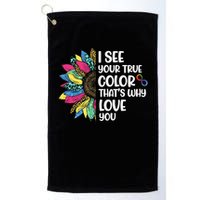 I See Your True Color Infinity Rainbow Neurodiversity Autism Golf Towel