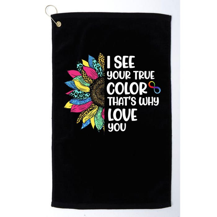 I See Your True Color Infinity Rainbow Neurodiversity Autism Golf Towel