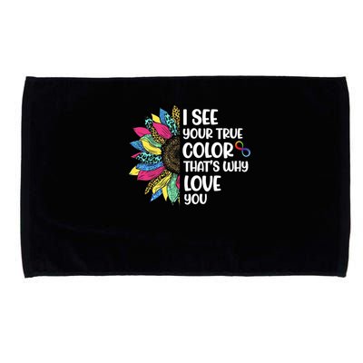 I See Your True Color Infinity Rainbow Neurodiversity Autism Microfiber Hand Towel