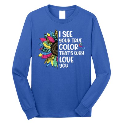 I See Your True Color Infinity Rainbow Neurodiversity Autism Long Sleeve Shirt