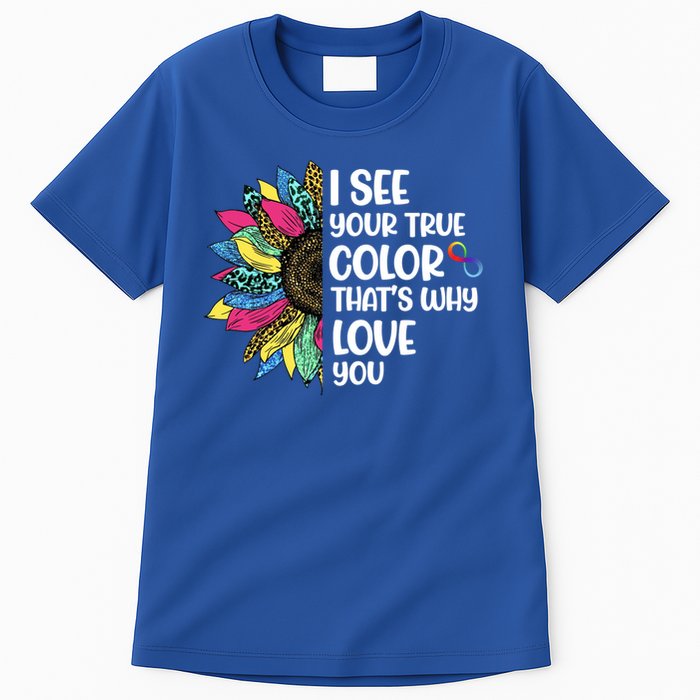 I See Your True Color Infinity Rainbow Neurodiversity Autism Tall T-Shirt