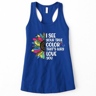 I See Your True Color Infinity Rainbow Neurodiversity Autism Womens Tank Top