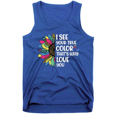 I See Your True Color Infinity Rainbow Neurodiversity Autism Tank Top