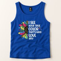 I See Your True Color Infinity Rainbow Neurodiversity Autism Tank Top