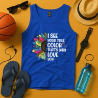 I See Your True Color Infinity Rainbow Neurodiversity Autism Tank Top