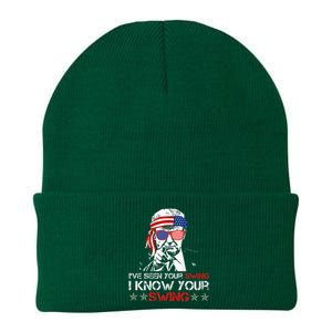 IVe Seen Your Swing I Know Your Swing Golf Funny Political Knit Cap Winter Beanie