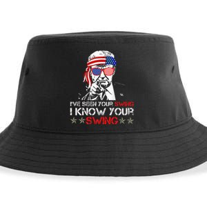 IVe Seen Your Swing I Know Your Swing Golf Funny Political Sustainable Bucket Hat