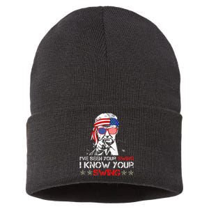 IVe Seen Your Swing I Know Your Swing Golf Funny Political Sustainable Knit Beanie