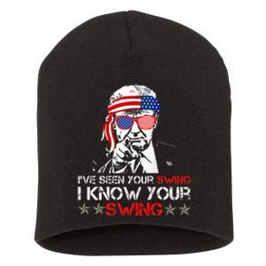 IVe Seen Your Swing I Know Your Swing Golf Funny Political Short Acrylic Beanie