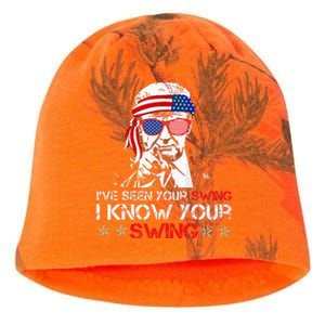 IVe Seen Your Swing I Know Your Swing Golf Funny Political Kati - Camo Knit Beanie