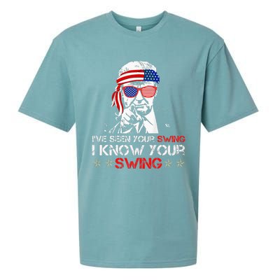 IVe Seen Your Swing I Know Your Swing Golf Funny Political Sueded Cloud Jersey T-Shirt