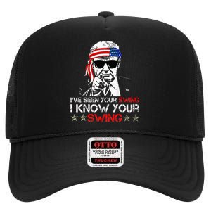 IVe Seen Your Swing I Know Your Swing Golf High Crown Mesh Back Trucker Hat