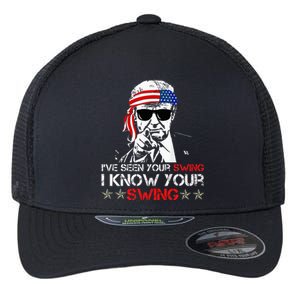 IVe Seen Your Swing I Know Your Swing Golf Flexfit Unipanel Trucker Cap