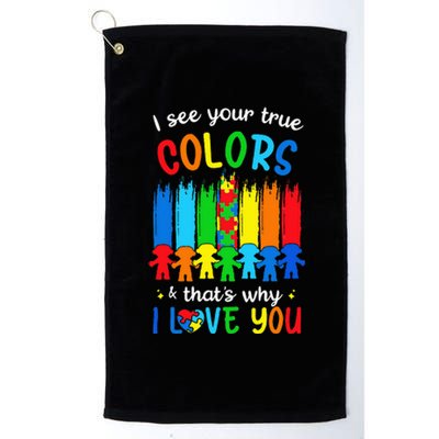 I See Your True Colors Puzzle Autism Month  Platinum Collection Golf Towel