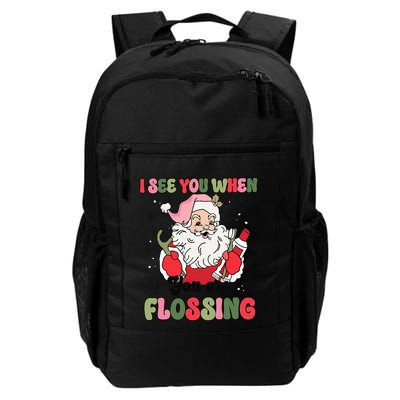 I See You When Flossing Christmas Dentist Xmas Flossing Daily Commute Backpack