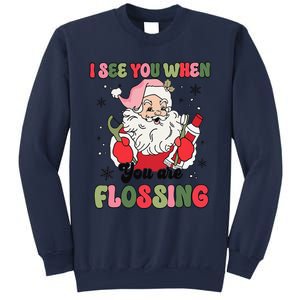 I See You When Flossing Christmas Dentist Xmas Flossing Sweatshirt