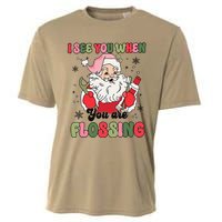 I See You When Flossing Christmas Dentist Xmas Flossing Cooling Performance Crew T-Shirt