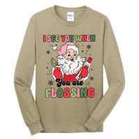 I See You When Flossing Christmas Dentist Xmas Flossing Tall Long Sleeve T-Shirt