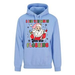 I See You When Flossing Christmas Dentist Xmas Flossing Unisex Surf Hoodie